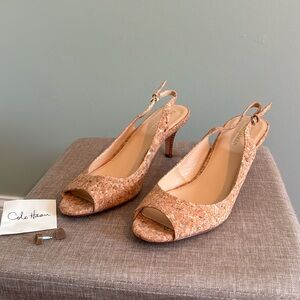 Cole Haan with Nike Air Talia sling back pumps in Natural Cork- size 11.
